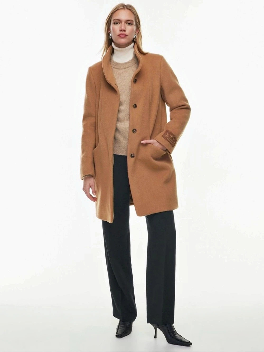 Wilfred The Cocoon Coat Wool Cashmere Pea Coat Brown Small